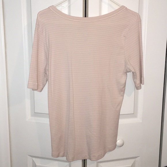 Light pink striped mid-sleeve top - Picture 2 of 6